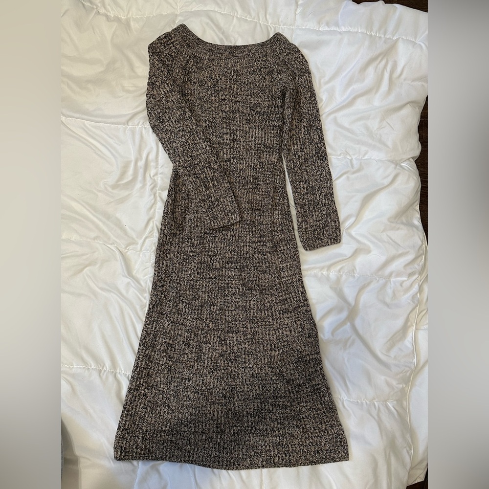 H&M Black and Gray Long Sleeve Dress